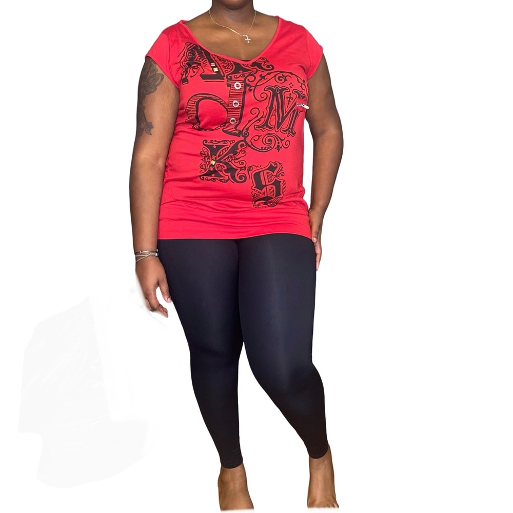 AKADEMIKS Y2K INSPIRED GRAPHIC TOP - RED SIZE 2X (NEW WITH TAGS) A19